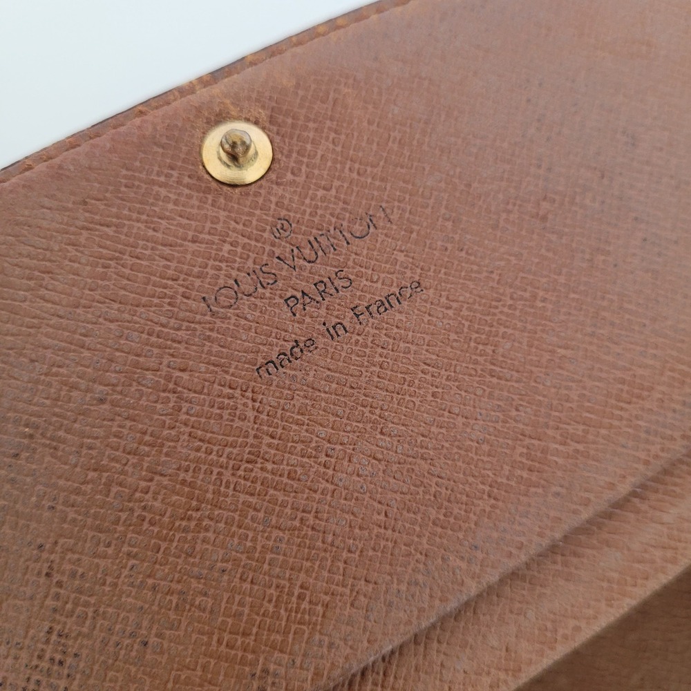 Louis Vuitton Monogram Canvas Portefeuille Tresor Etui Wallet Brown Vintage - Picture 4 of 15
